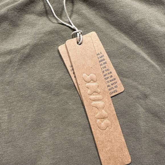 Skims Crop Top T Shirt M Green Short Sleeve Crew Neck Athletic Fit Baby Tee City - Picture 9 of 10